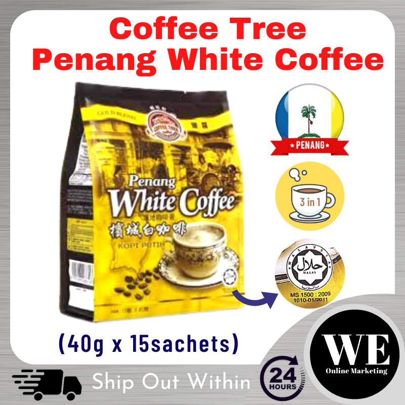 (Ready Stock) Coffee Tree Penang White Coffee 3in 1 (40g x 15 sachets) Instant White Coffee Kopi Put