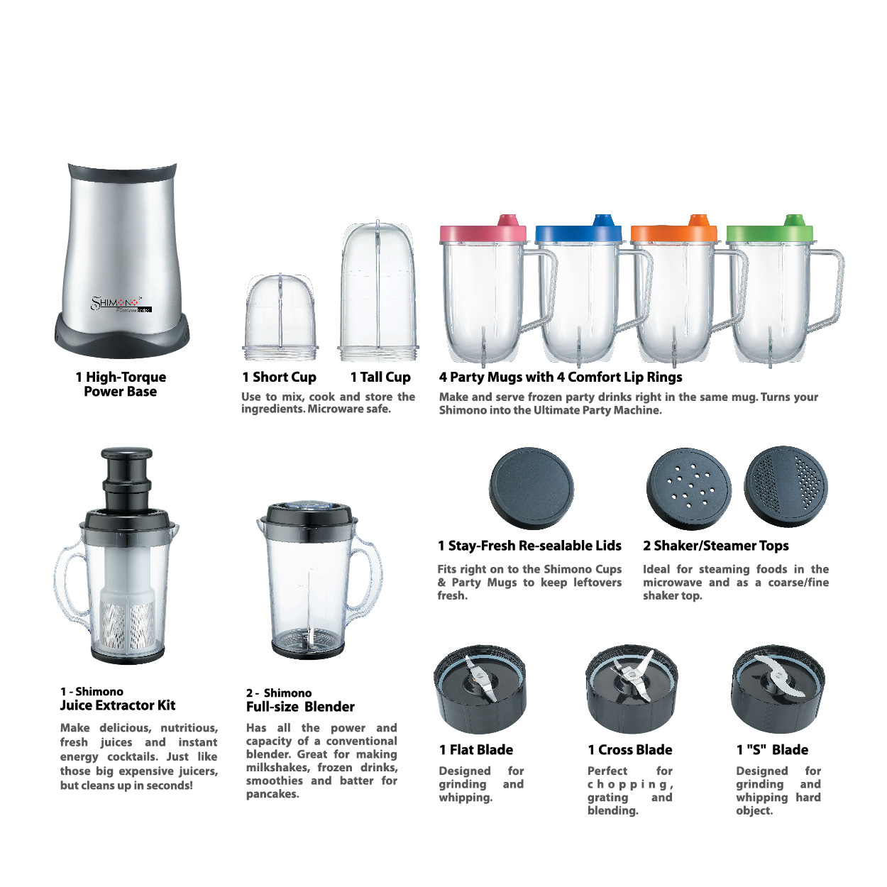 Shimono Platinum Series Blender SKP 1009 Silver PGMall