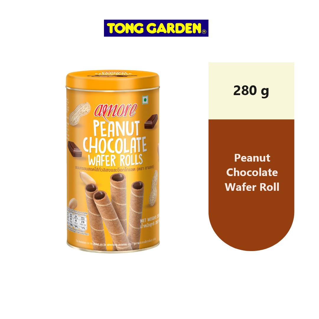 Amore Peanut Chocolate Wafer Rolls 280g