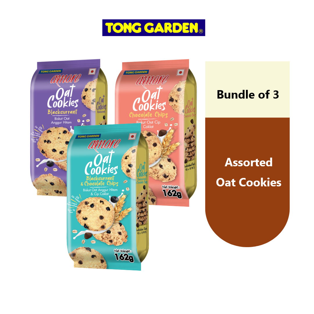 Amore Oat Cookies Assorted 162g x 3 [Bundle]