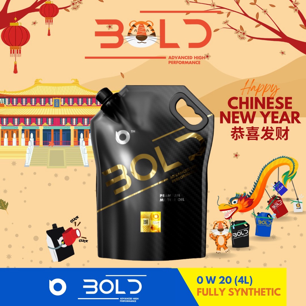Bold Fully Synthetic SN Plus 0w20 Engine Oil Lubricant 0w-20 4L / 4Litre Minyak Hitam Minyak Enjin K