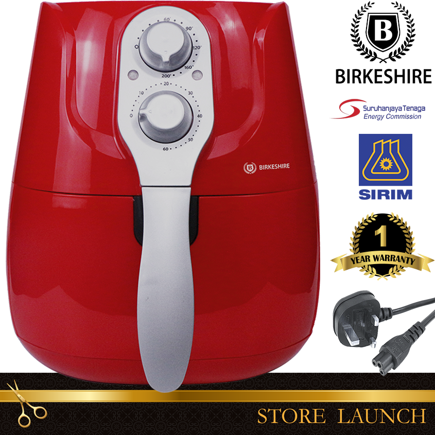 [ LIVE] Birkeshire XL Air Fryer AF-420-M 4.2L ( DEEP RED) SIRIM Certified | CODE: FRY10