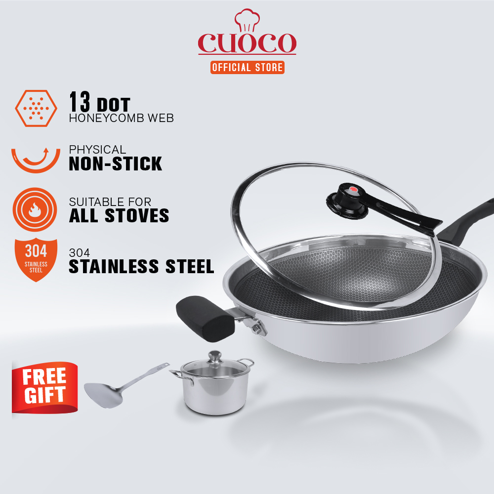 Cuoco 38CM Honeycomb Wok CWS36S 