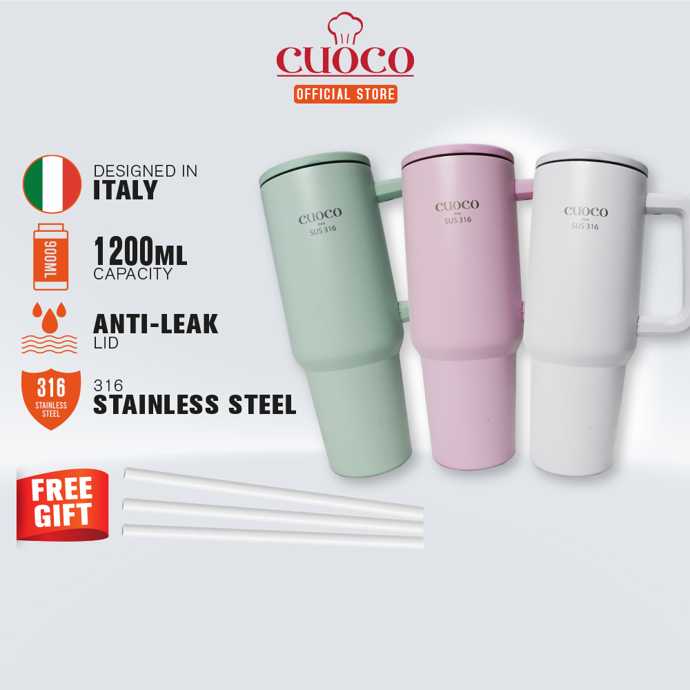 Cuoco 316 Stainless Steel Frozen Mug Max with Handle and Straw 1200ml Set