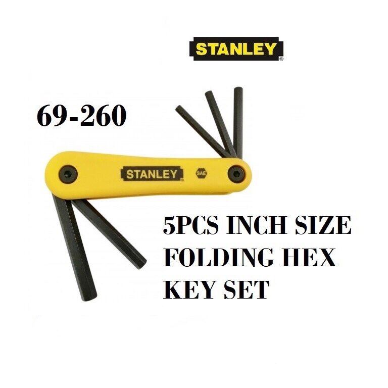 Stanley 5Pcs Inches Folding Allen Key Hex Key Set L Wrench Driver 69260
