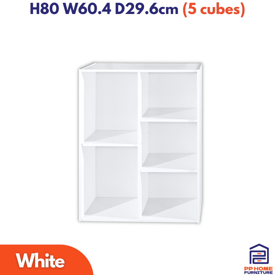 (8.8)Cube Bookshelf, rak buku, H121x79x29.5cm(6 cubes) SKU:BC10098