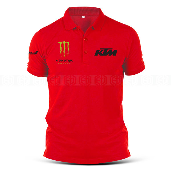 [READY STOCK] C Polo T-Shirt Sulam Embroidery KTM Tech3 Monster Motorcycle Jahit Superbike Racing Mo