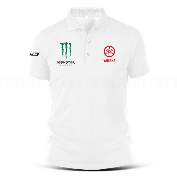 Yamaha Tech3 Monster Polo T Shirt Sulam MotoGP Motorcycle Motosikal Superbike Racing Team Casual Y12