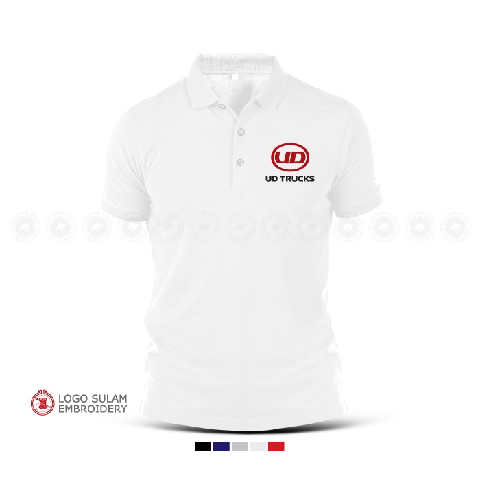 Polo T-Shirt Sulam UD Truck Kuzer QUON Baju Lelaki Cotton Embroider Fashion