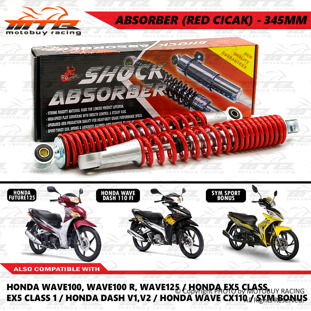 HEAVY DUTY LONG LIFE ABSORBER (RED CICAK) - 345MM