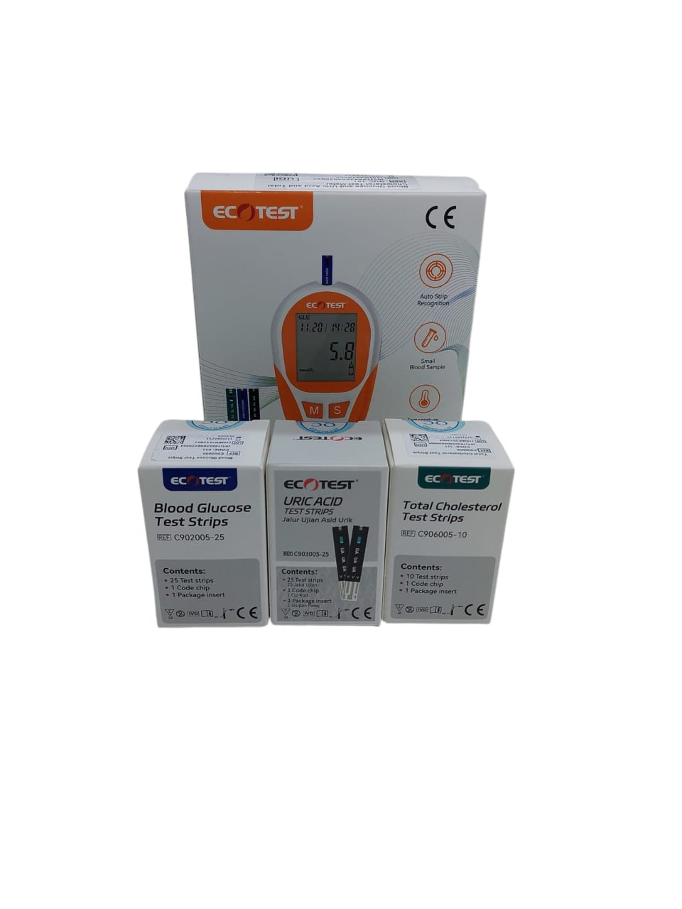 Ecotest 3-in-1 Meter (Blood Glucose, Total Cholesterol and Uric Acid)