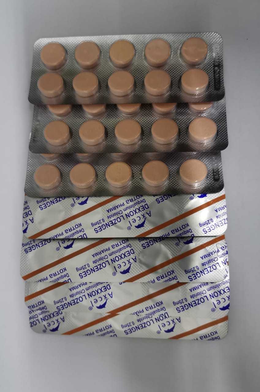 AXCEL DEXXON【DEQUALINIUM CHLORIDE 0.25MG】LOZENGES 10TABS/stp【EXP-02/2026】