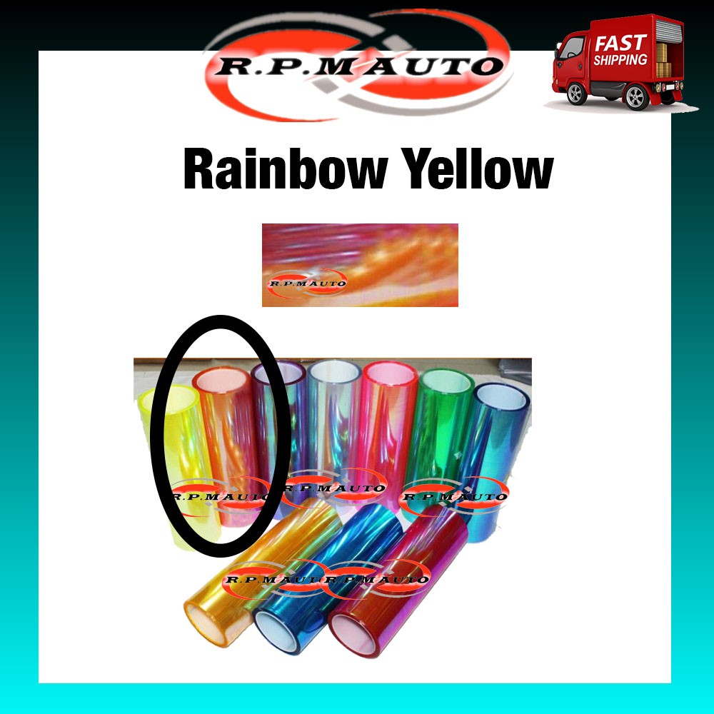 1Roll 9M*30cm Rainbow Series Tinted Lampu Tinted headlamp Tint Headlight Tail Light Sticker tinted l