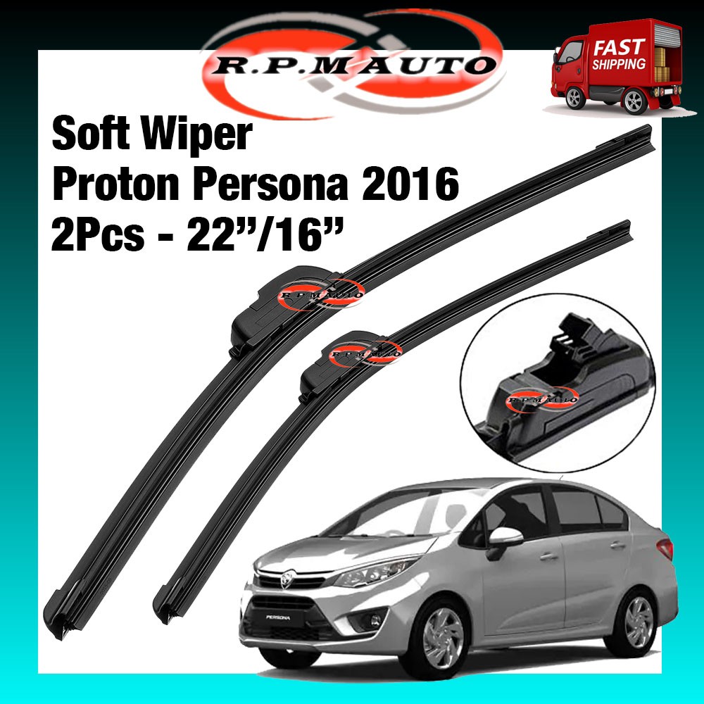 1 Pair Soft Wiper Rubber High Quality - Proton Persona 2019 16''/22'' wiper persona