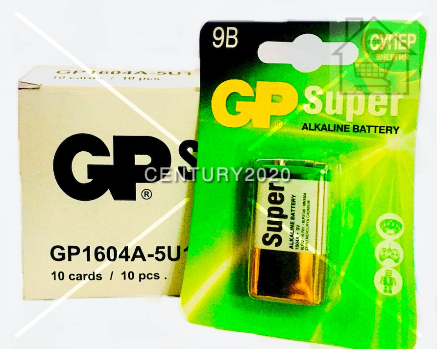 GP 9V Battery Super Alkaline 9V Battery 1604A 10pack/box