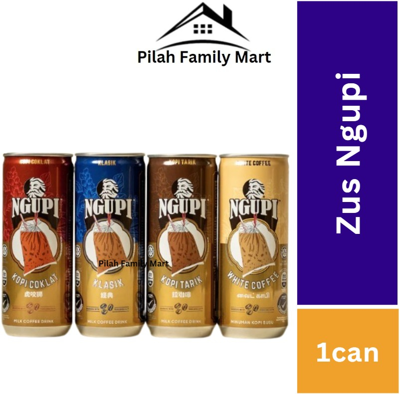 ZUS Ngupi Milk Coffee Drink Can Tin Kopi Susu 240ml White Coffee/Klasik/Kopi Tarik/Kopi Coklat (1can