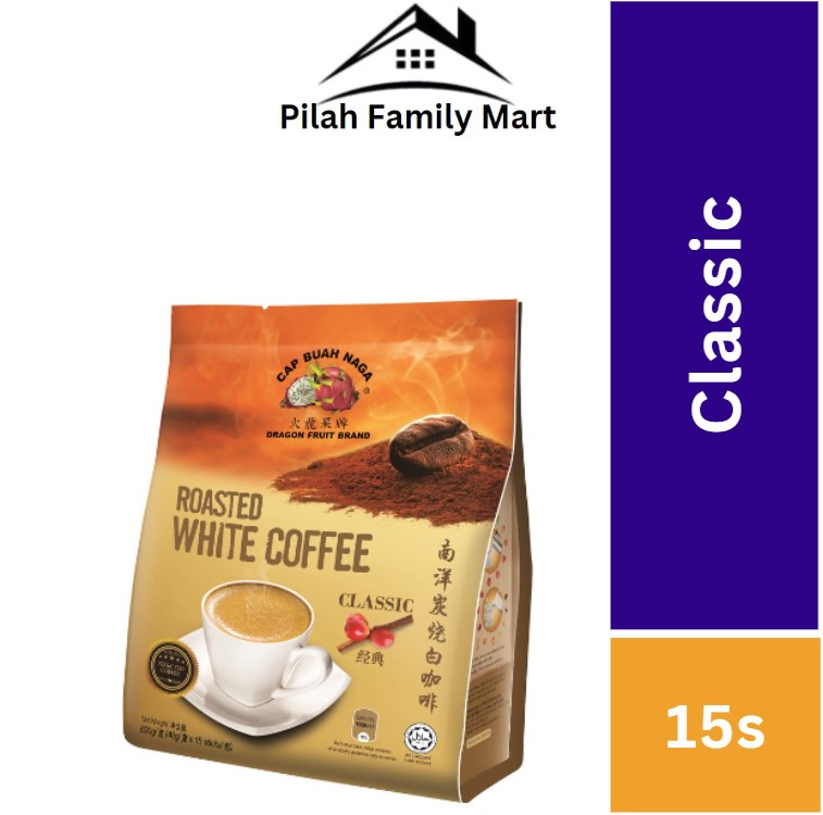 DRAGON FRUIT BRAND Cap Buah Naga Roasted White Coffee Kopi Putih 15s