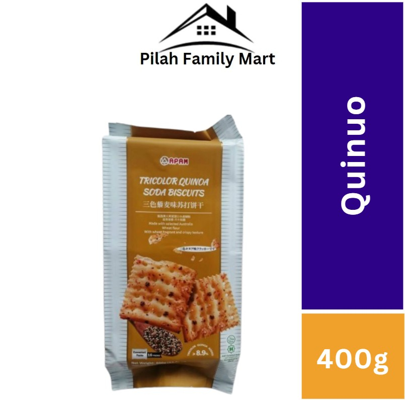 Quinuo APAM TRICOLOUR Soda Biscuit Biskut Quinuo Soda 400g