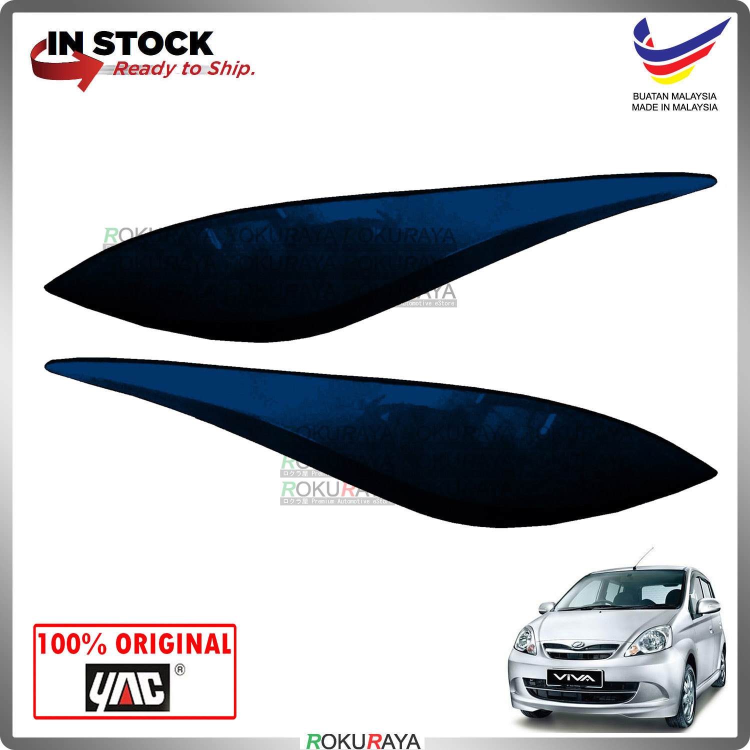 [B71 MIDNIGHT BLUE] Perodua Viva ABS Plastic Car Head Lamp Eye Lid Brow Cover Original Car Accessori