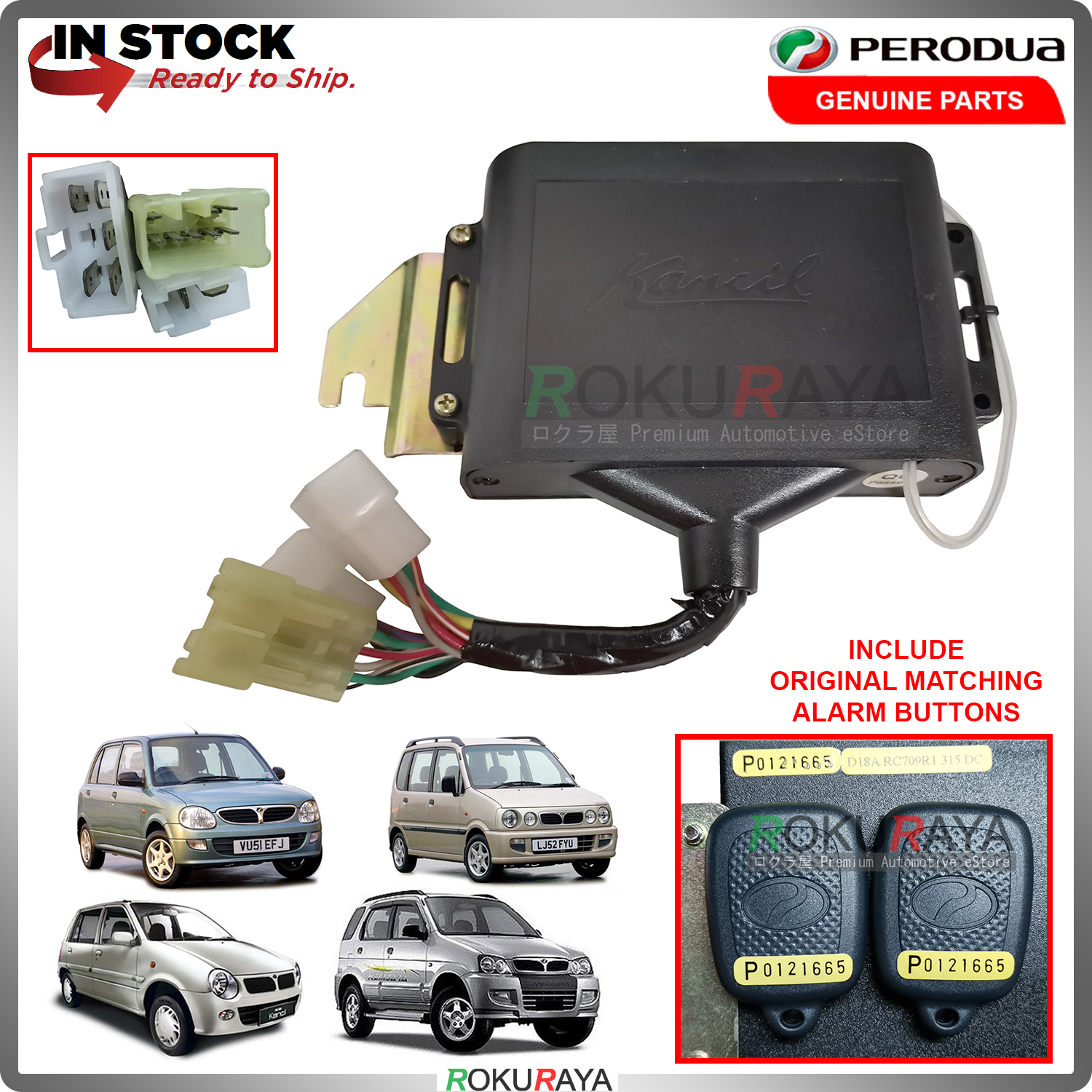 Perodua Kancil Kelisa Kenari Kembara Original Security Alarm Immobilizer with 2PCS Matching Ori Butt