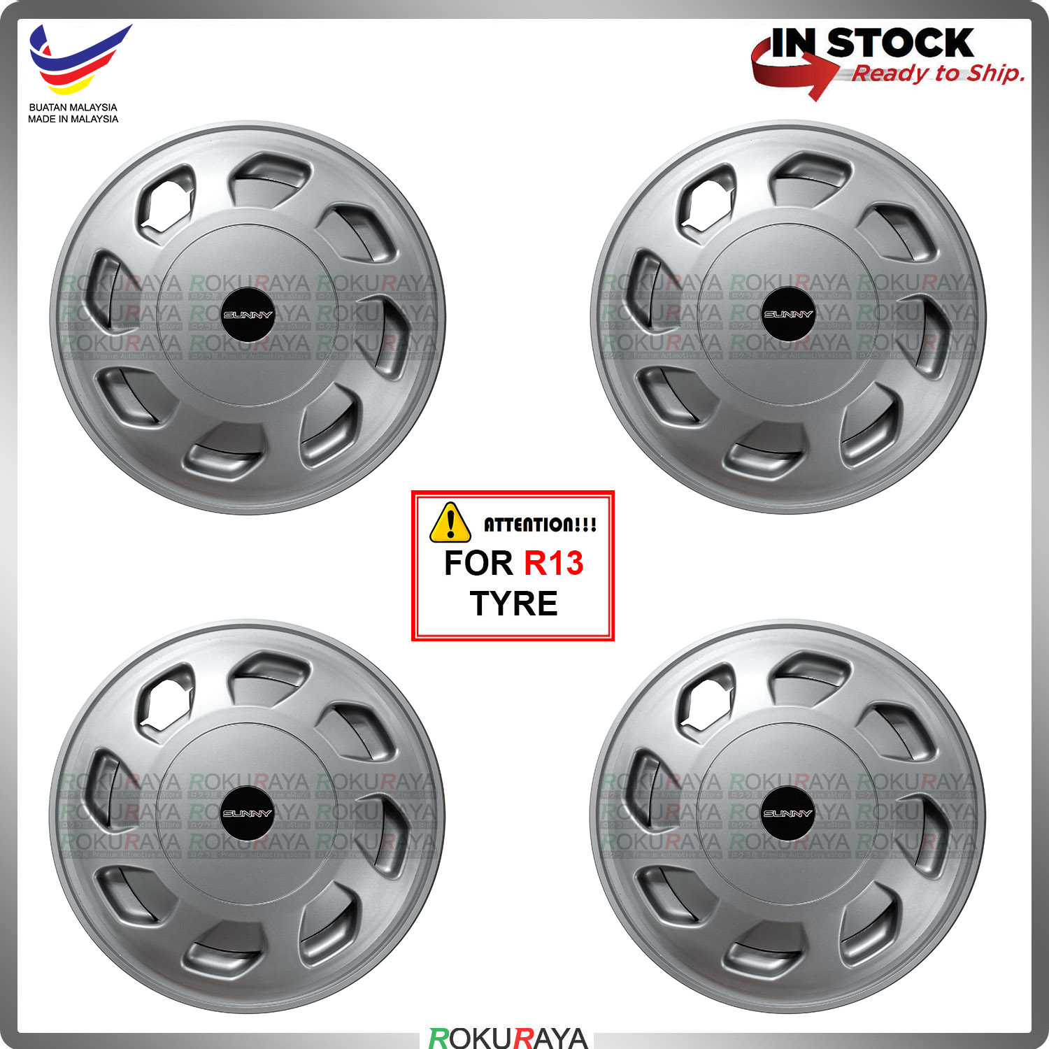 [ORIGINAL] Nissan Sunny B11 130y 4in1 R13'' Inch Car Wheel Cover Tyre Center Hub Cap Steel Rim Car A
