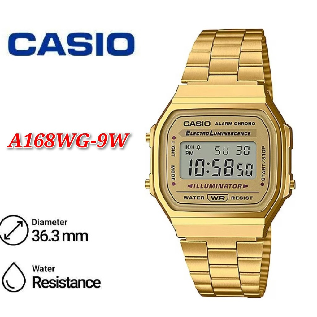 Casio A-168WG-9 Casual Digital Watch, UNISEX  A168WG-9W