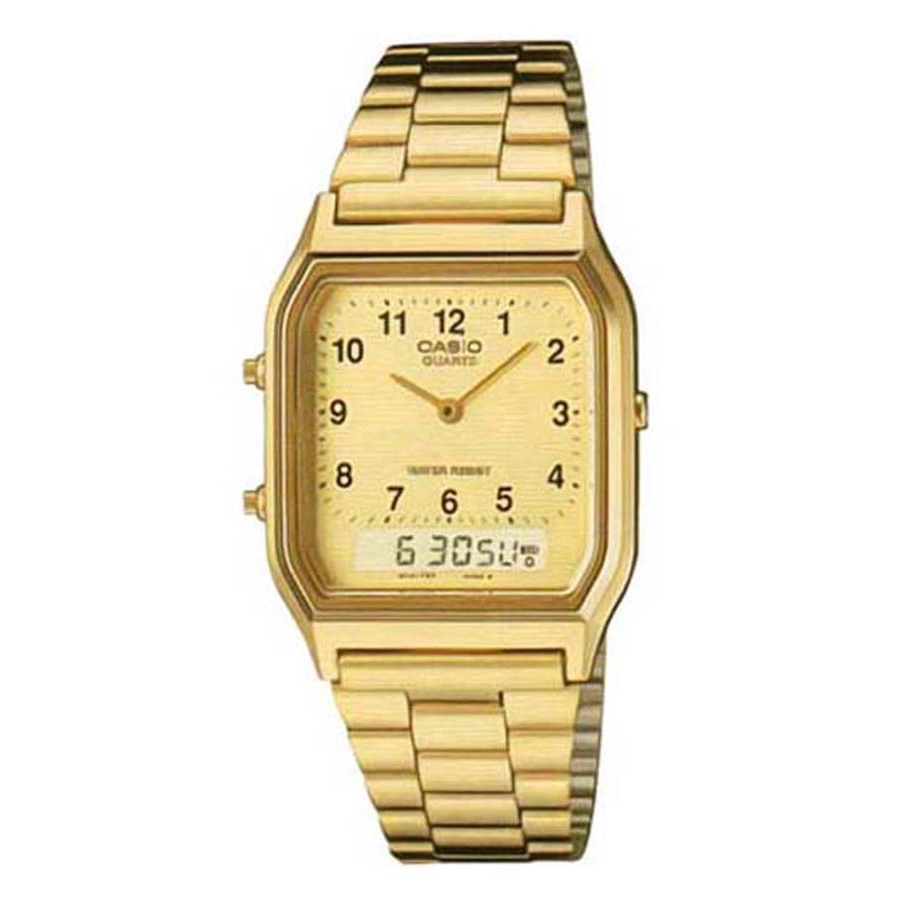 Casio AQ-230GA Unisex Analog Digital Gold Stainless Steel Strap Original Casual Watch ..