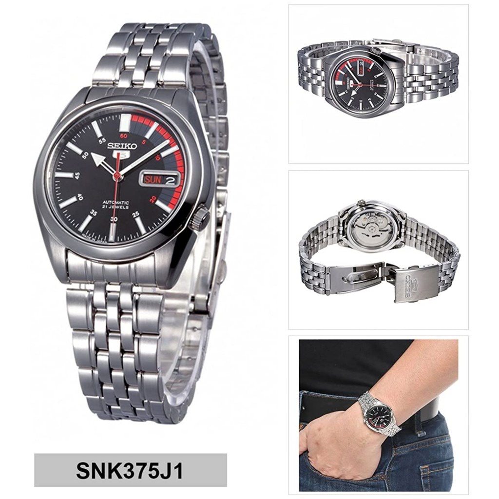 Japan Made Seiko 5 Automatic Japan Made 21 Jewels SNK375  SNK375J1 SNK375J Men's Watch