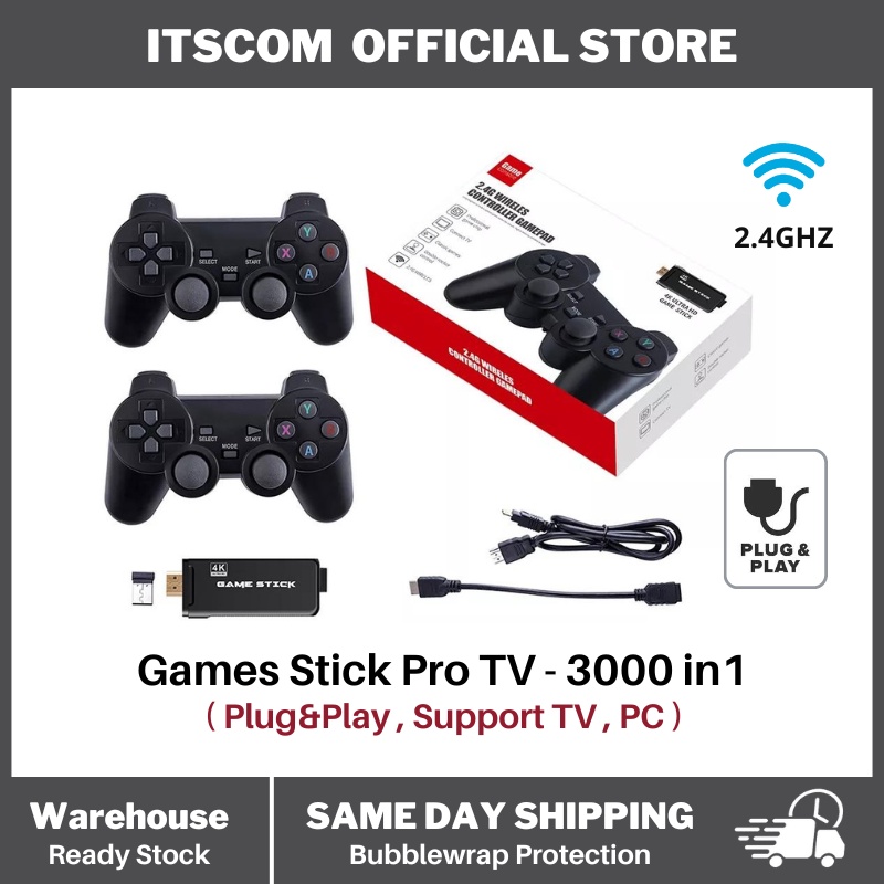 Game Stick Pro HD + 2.4G Double Wireless Controller For PS1/GBA/Nitendo/Atari Classic Retro Games