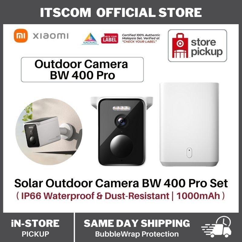 Xiaomi Solar Outdoor Camera BW 400 Pro Set | IP66 rating Waterproof and dust-resistant | 2.5K night