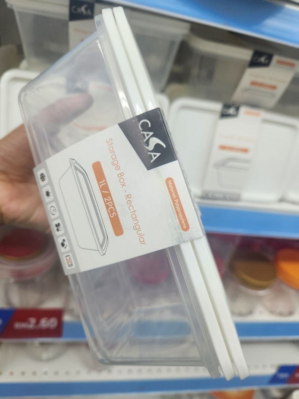 Casa Storage Box (1L) – Rectangular Organizer Container | Durable with Secure Lid