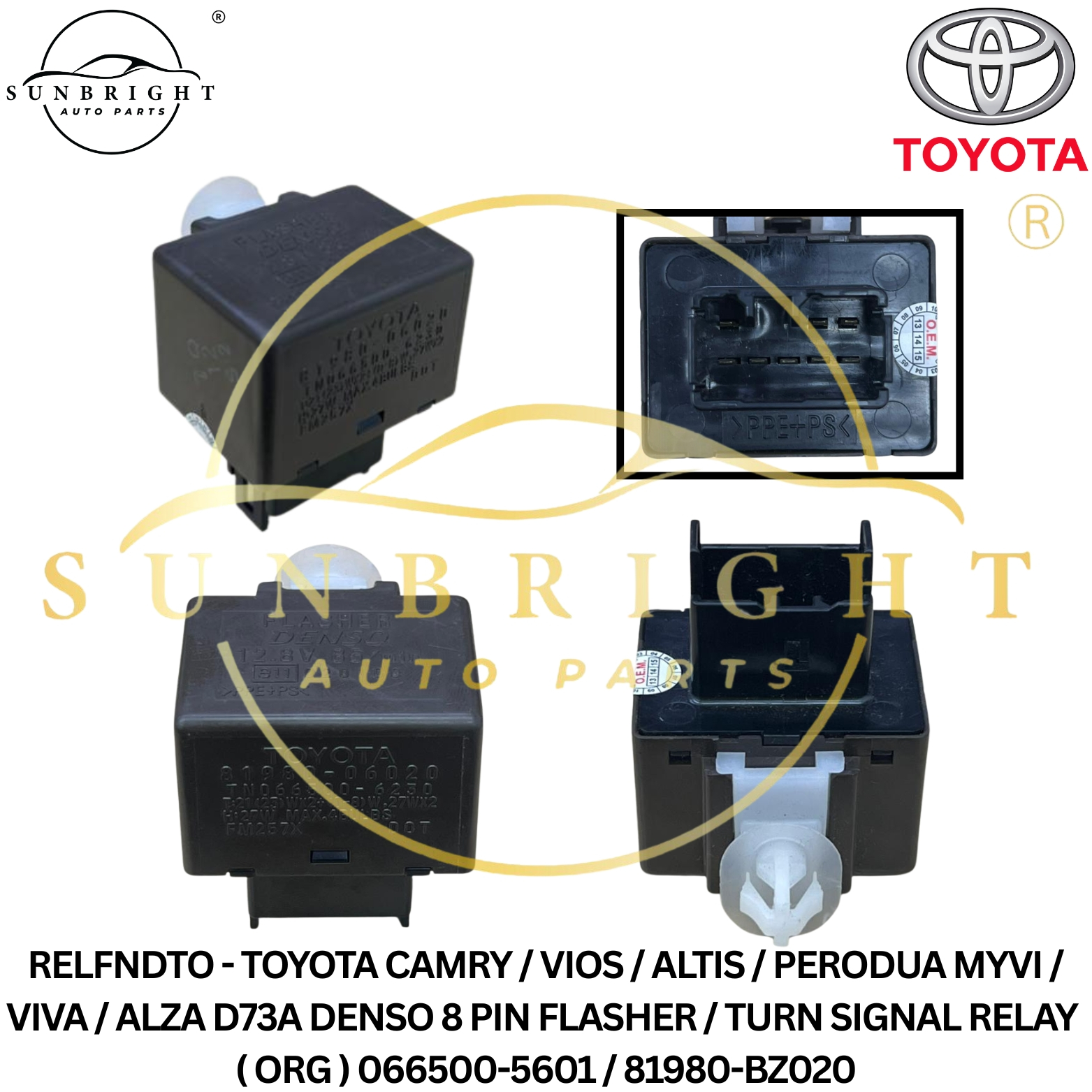 TOYOTA CAMRY / VIOS / ALTIS / PERODUA MYVI / VIVA / ALZA D73A DENSO 8 PIN FLASHER / TURN SIGNAL RELA