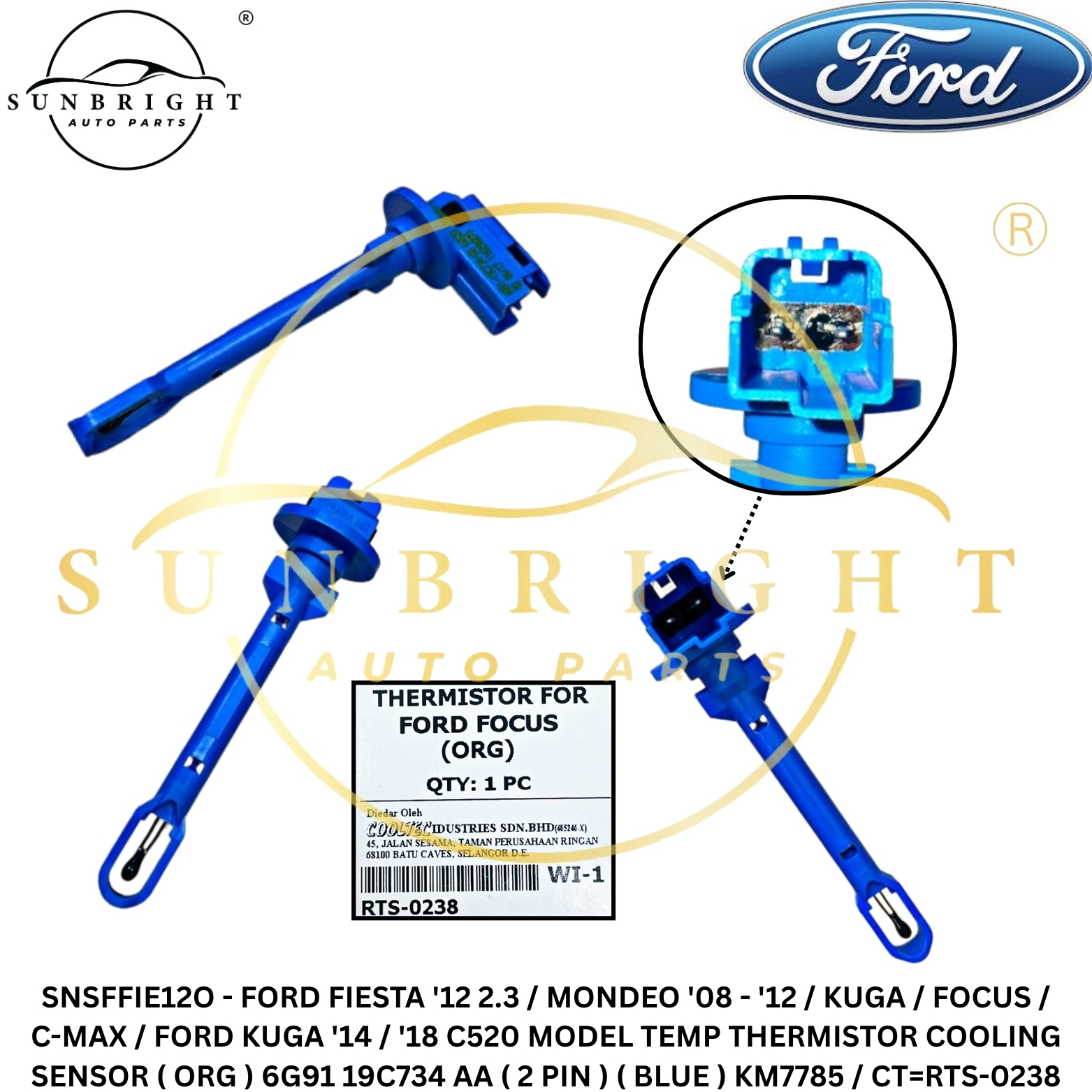 FORD FIESTA '12 2.3 / MONDEO '08 - '12 / KUGA / FOCUS / C-MAX SENSOR ( ORG ) 6G91 19C734 AA ( BLUE )
