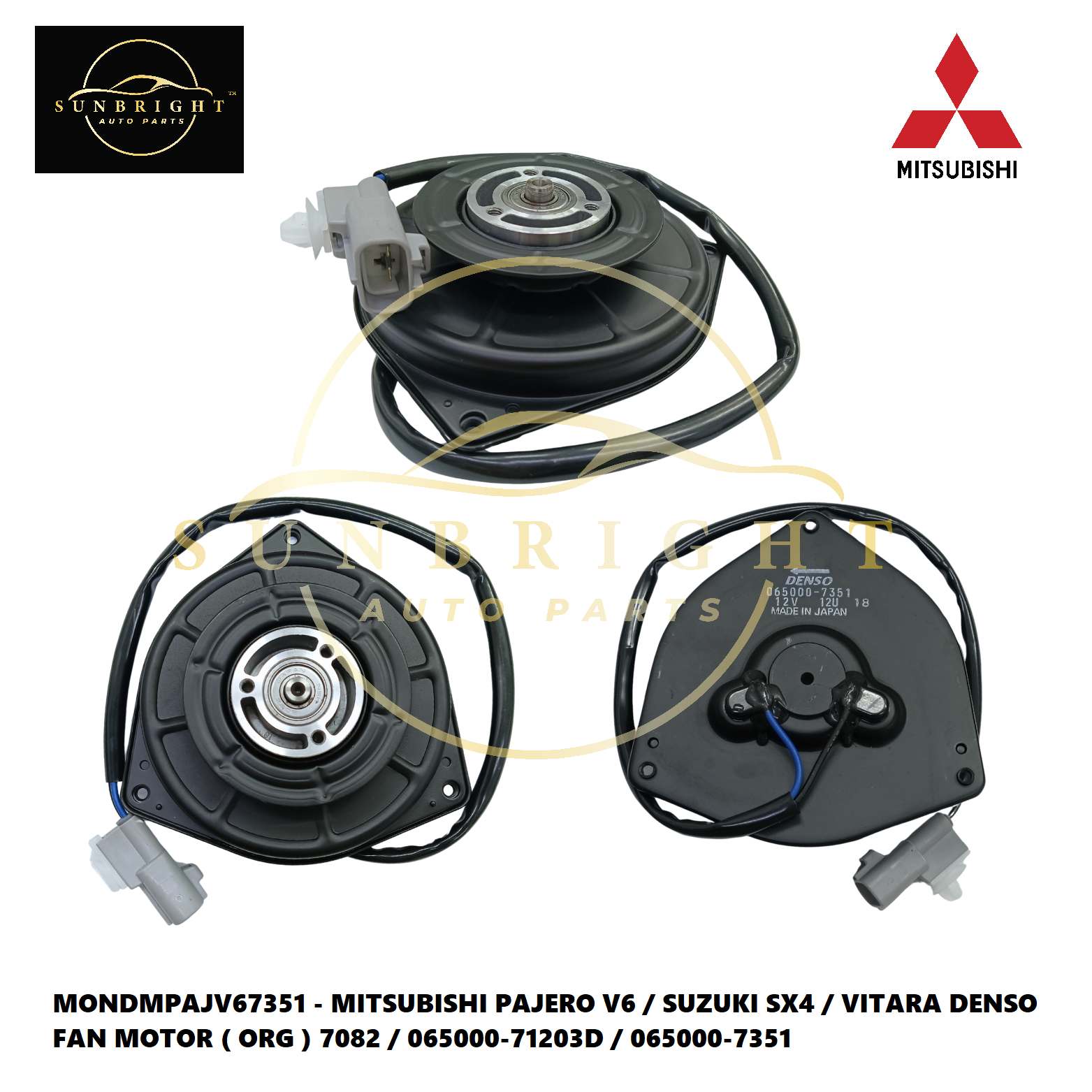 MITSUBISHI PAJERO V6 / SUZUKI SX4 / VITARA DENSO FAN MOTOR ( ORG ) 7082 / 065000-71203D / 065000-735