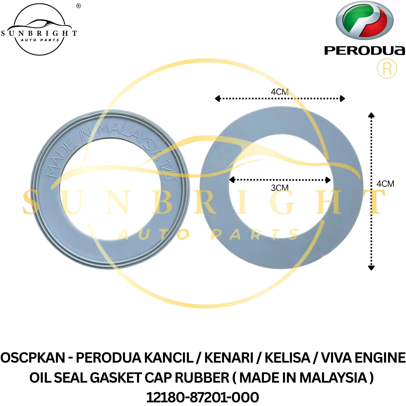 PERODUA KANCIL / KENARI / KELISA / VIVA ENGINE OIL SEAL GASKET CAP RUBBER ( MADE IN MALAYSIA ) 12180