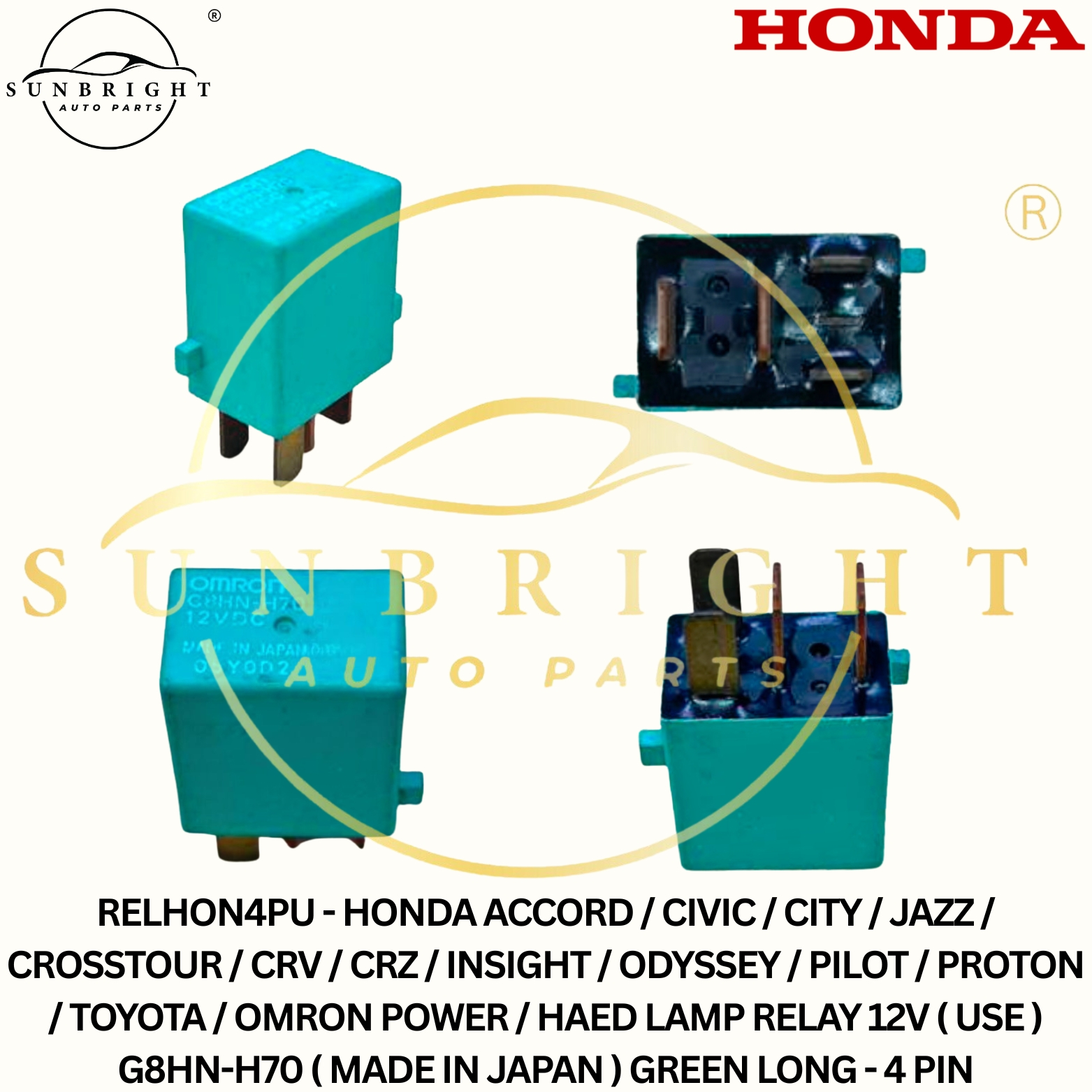 HONDA ACCORD / CIVIC / CITY / JAZZ / CROSSTOUR / CRV / CRZ / INSIGHT / ODYSSEY / PILOT / PROTON / TO