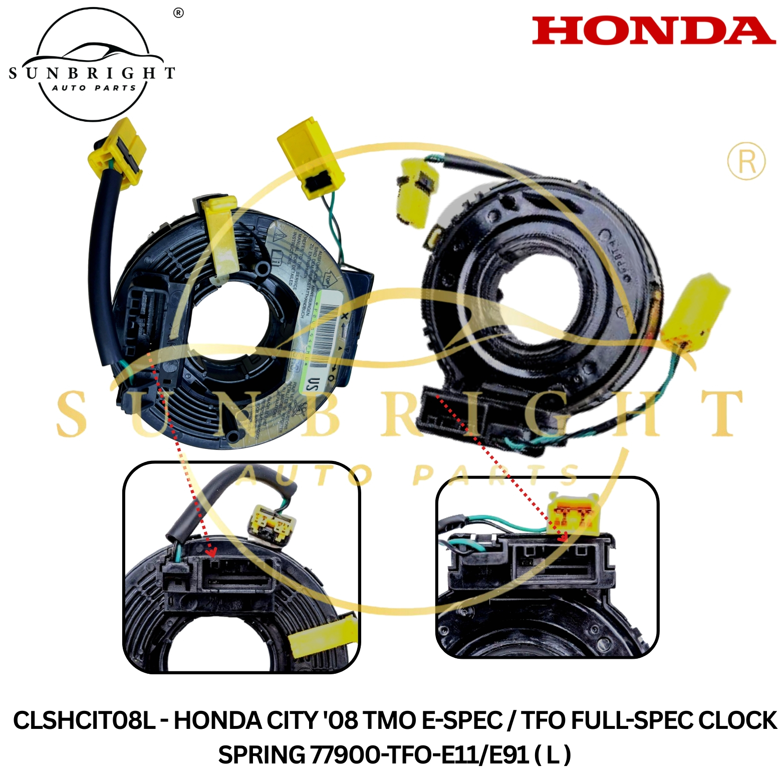 HONDA CITY '08 TMO E-SPEC / TFO FULL-SPEC CLOCK SPRING 77900-TFO-E11/E91 ( L )