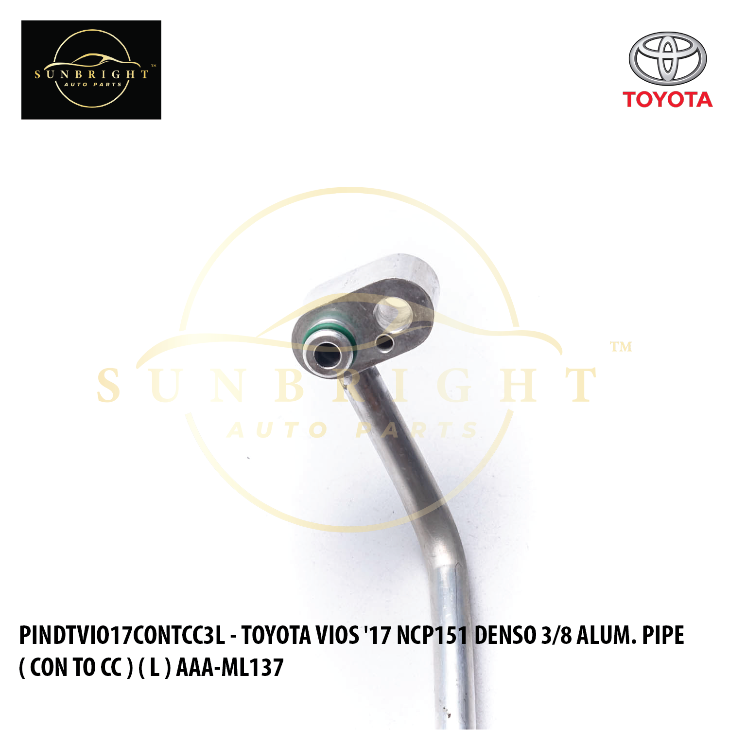 TOYOTA VIOS '17 NCP151 DENSO 3/8 ALUM. PIPE ( CON TO CC ) ( L ) AAA-ML137