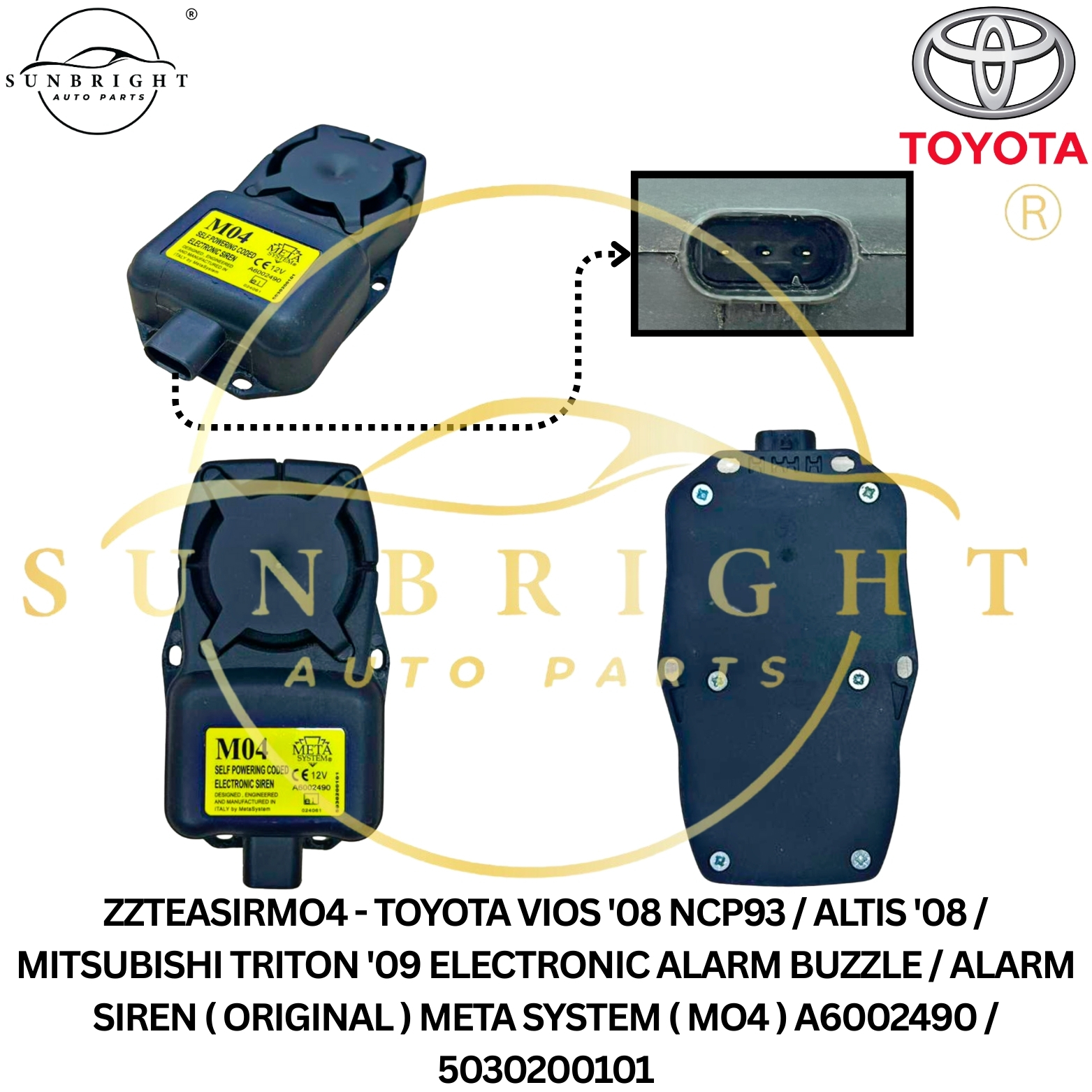 TOYOTA VIOS '08 NCP93 / ALTIS '08 / MITSUBISHI TRITON '09 ELECTRONIC ALARM BUZZLE / ALARM SIREN ( OR