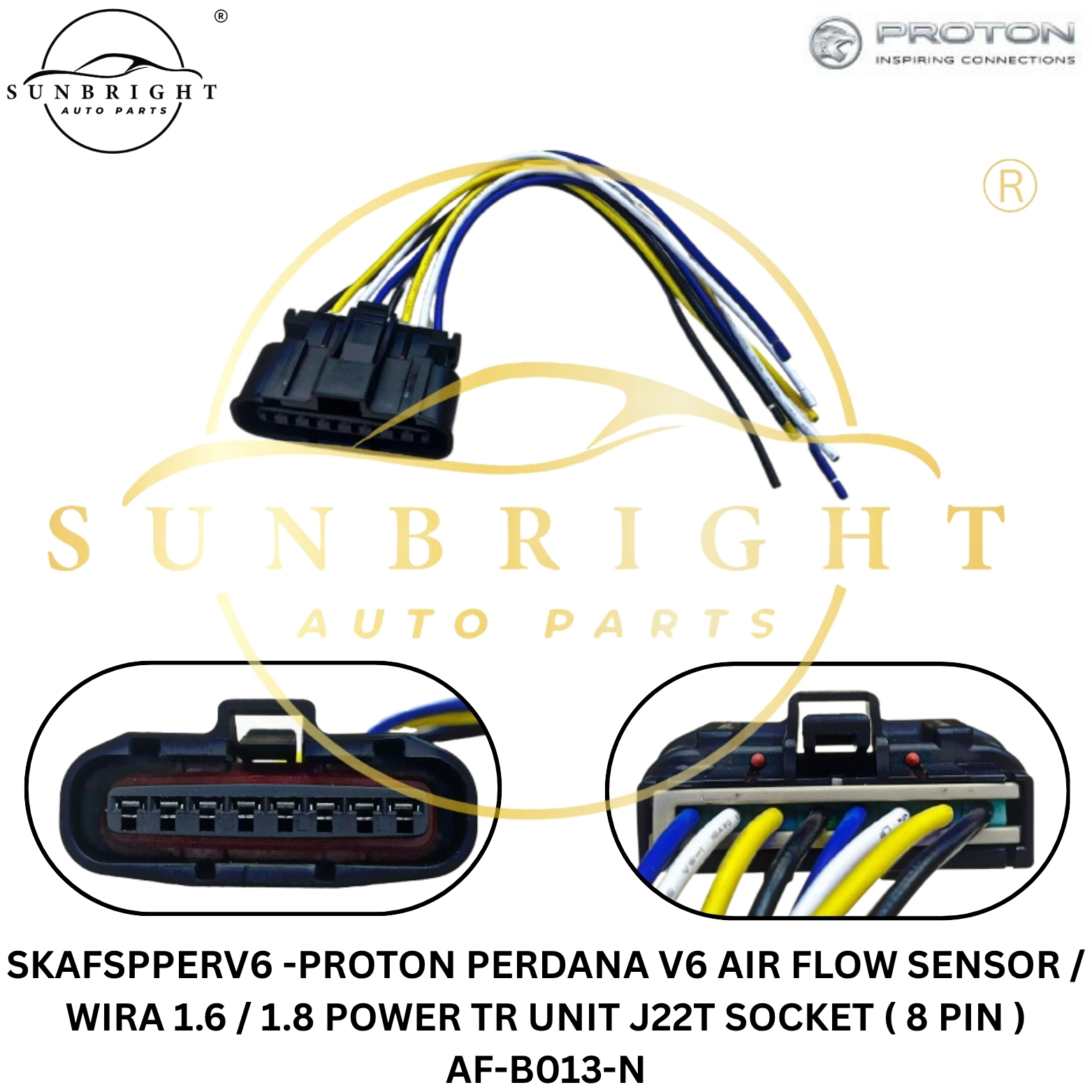 PROTON PERDANA V6 AIR FLOW SENSOR / WIRA 1.6 / 1.8 POWER TR UNIT J22T SOCKET ( 8 PIN ) AF-B013-N