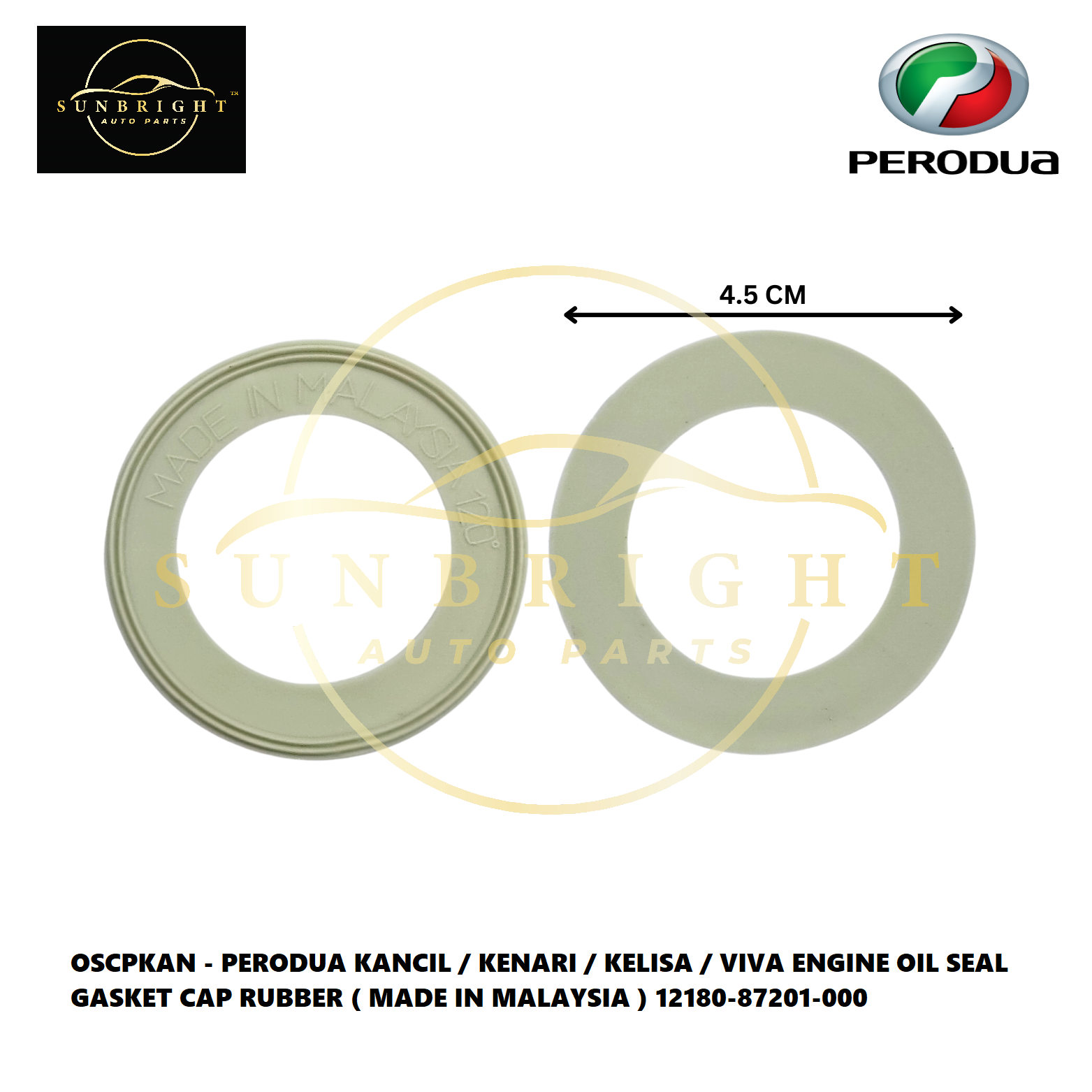 PERODUA KANCIL / KENARI / KELISA / VIVA ENGINE OIL SEAL GASKET CAP RUBBER ( MADE IN MALAYSIA ) 12180