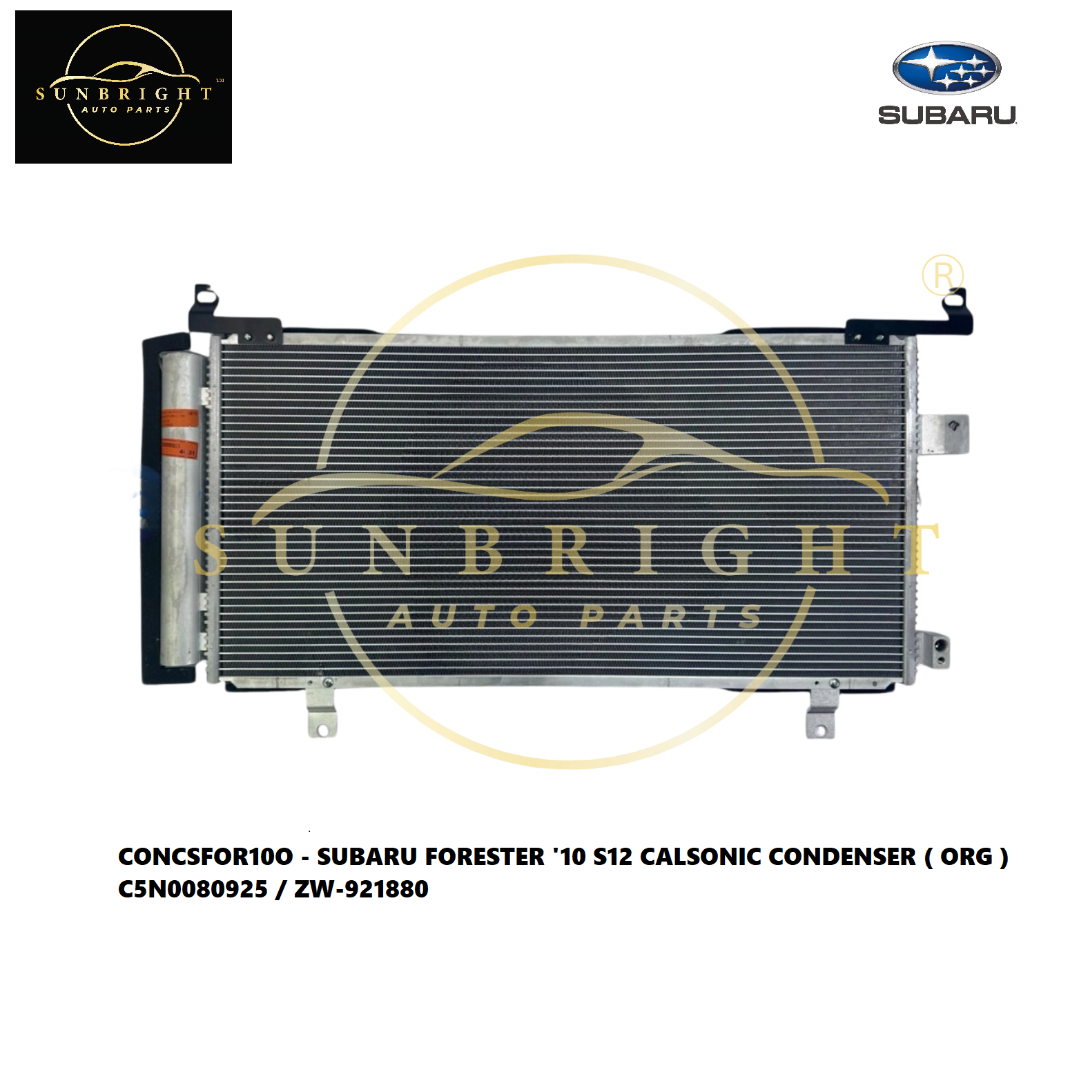 SUBARU FORESTER '10 S12 CALSONIC CONDENSER ( ORG ) C5N0080925 / ZW-921880