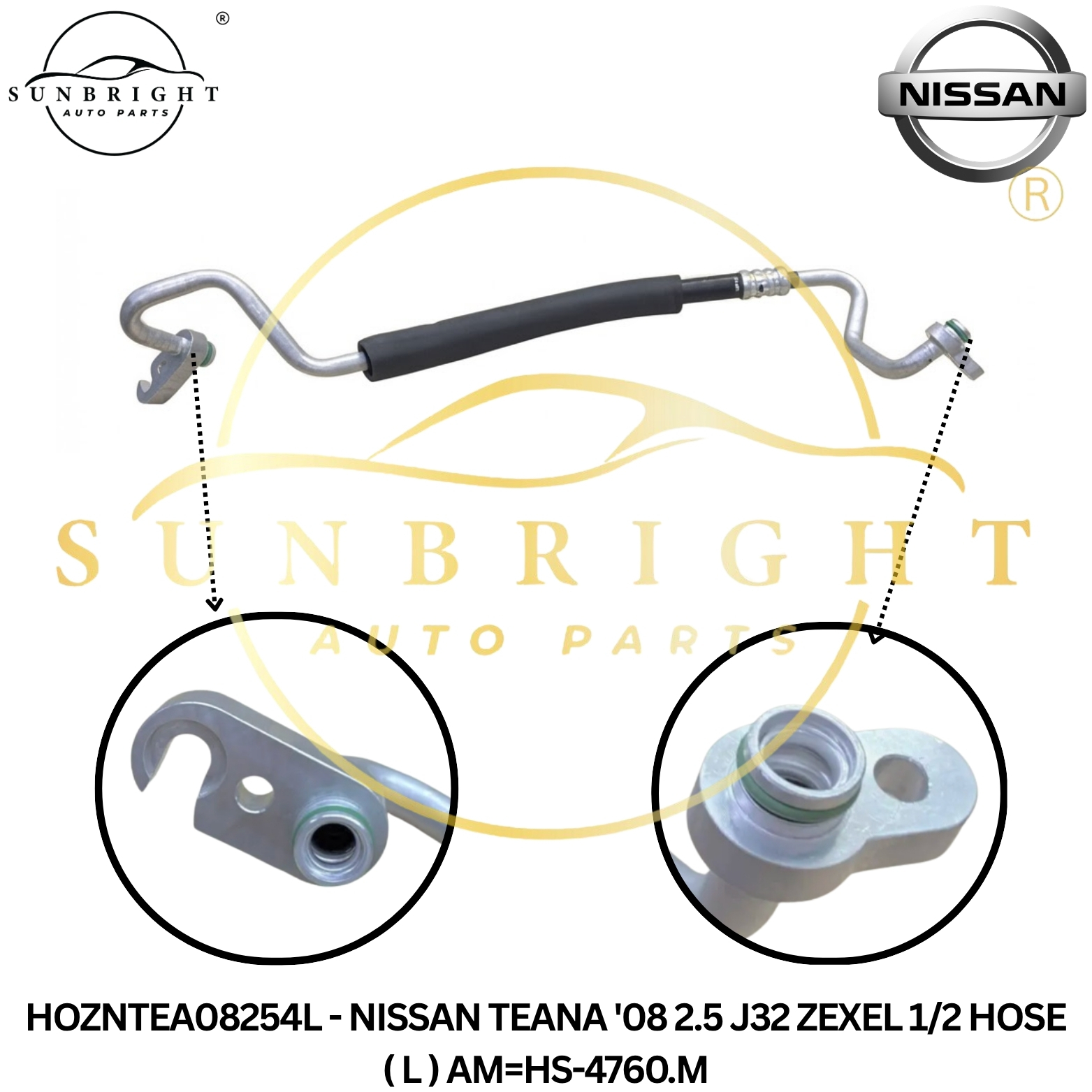 NISSAN TEANA '08 2.5 J32 ZEXEL 1/2 HOSE ( L ) AM=HS-4760.M