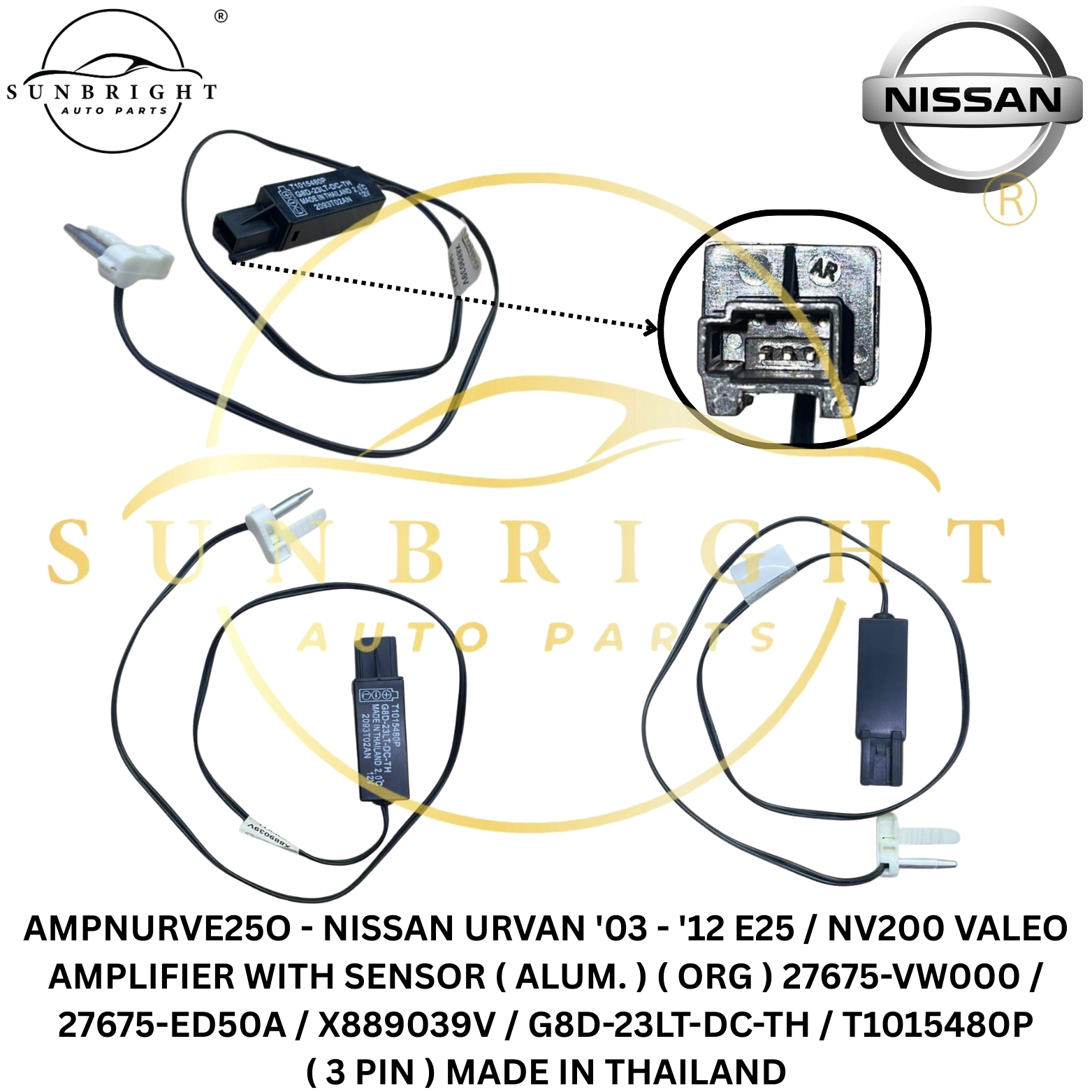 NISSAN URVAN '03 - '12 E25 / NV200 VALEO AMPLIFIER WITH SENSOR ( ALUM. ) ( ORG ) 27675-VW000 / 27675