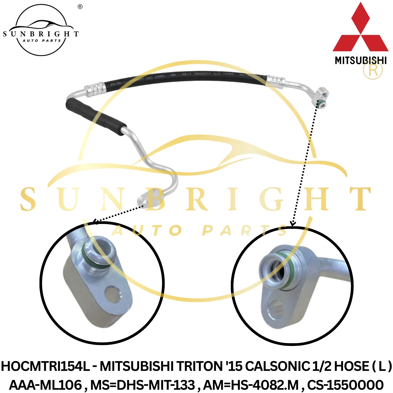 MITSUBISHI TRITON '15 CALSONIC 1/2 HOSE ( L ) AAA-ML106 , MS=DHS-MIT-133 , AM=HS-4082.M , CS-1550000