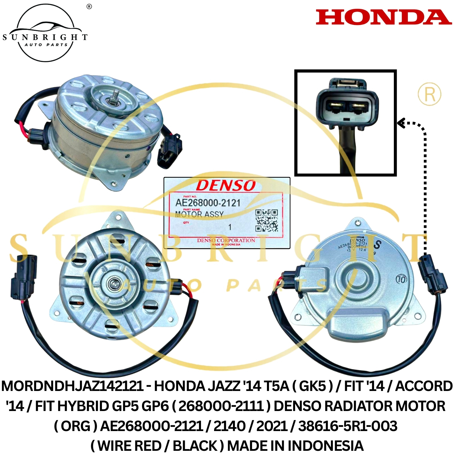 HONDA JAZZ '14 T5A ( GK5 ) / FIT '14 / ACCORD '14 / FIT HYBRID GP5 GP6 ( 268000-2111 ) DENSO RADIATO
