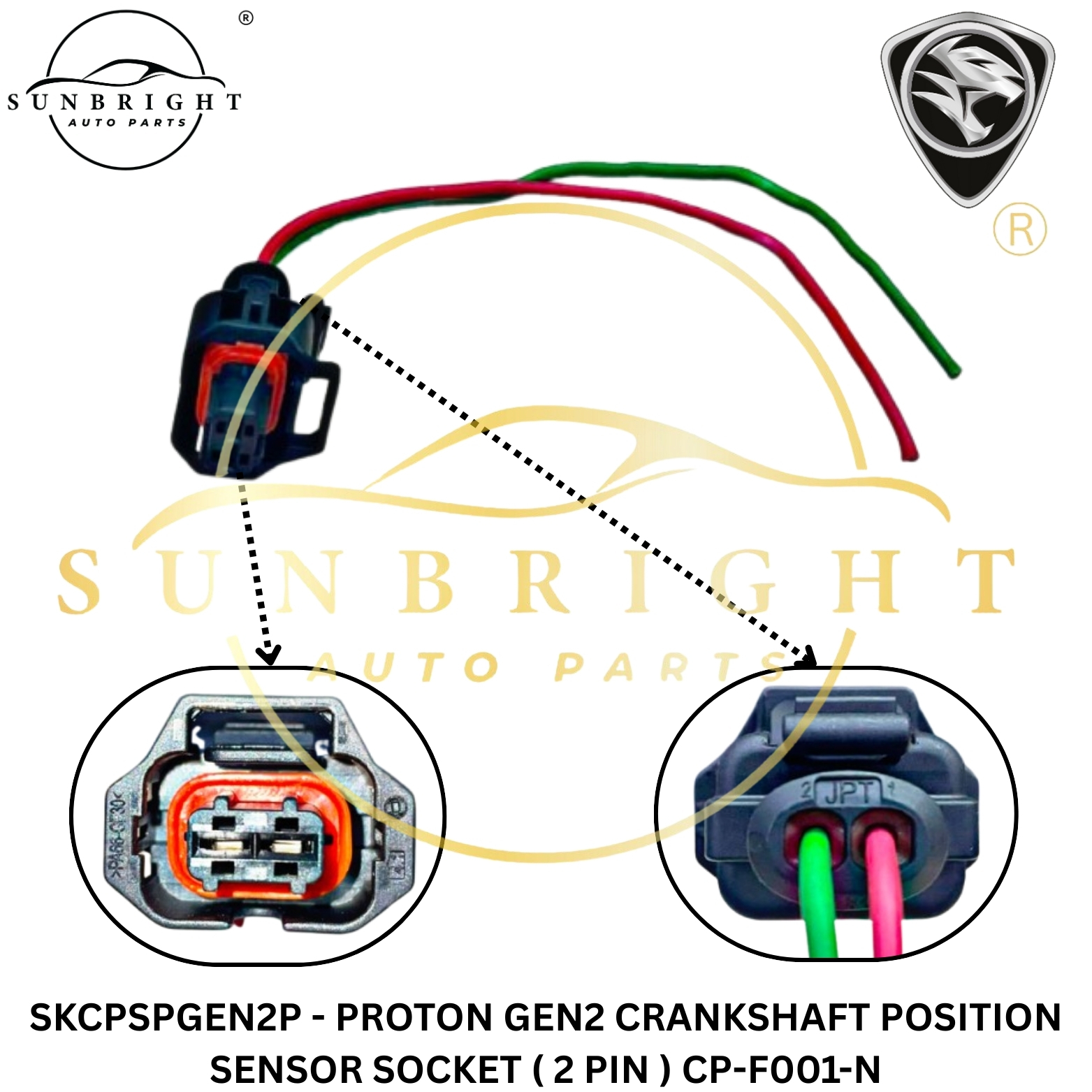 PROTON GEN2 CRANKSHAFT POSITION SENSOR SOCKET ( 2 PIN ) CP-F001-N