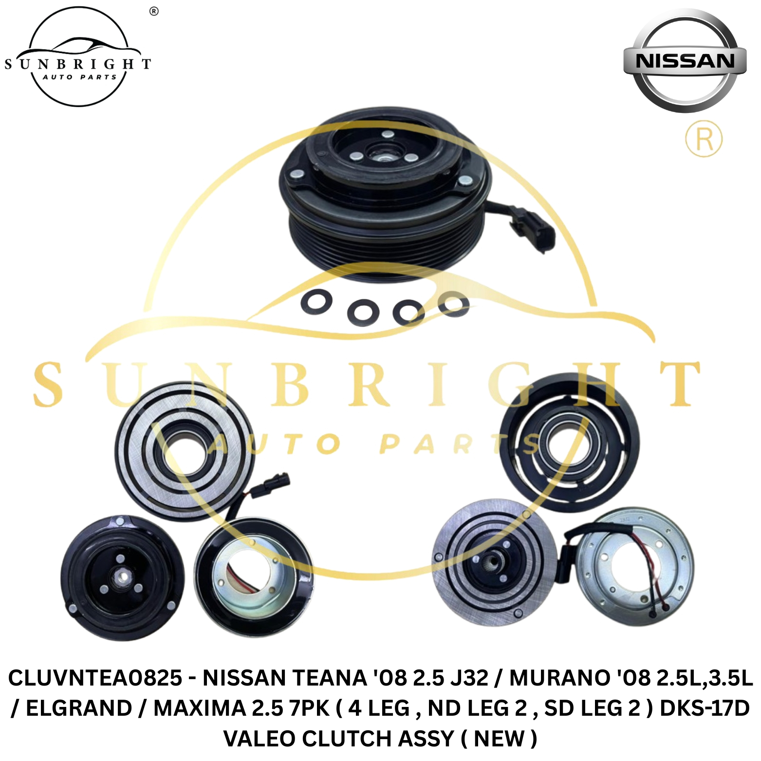 NISSAN TEANA '08 2.5 J32 / MURANO '08 2.5L,3.5L / ELGRAND / MAXIMA 2.5 7PK ( 4 LEG , ND LEG 2 , SD L