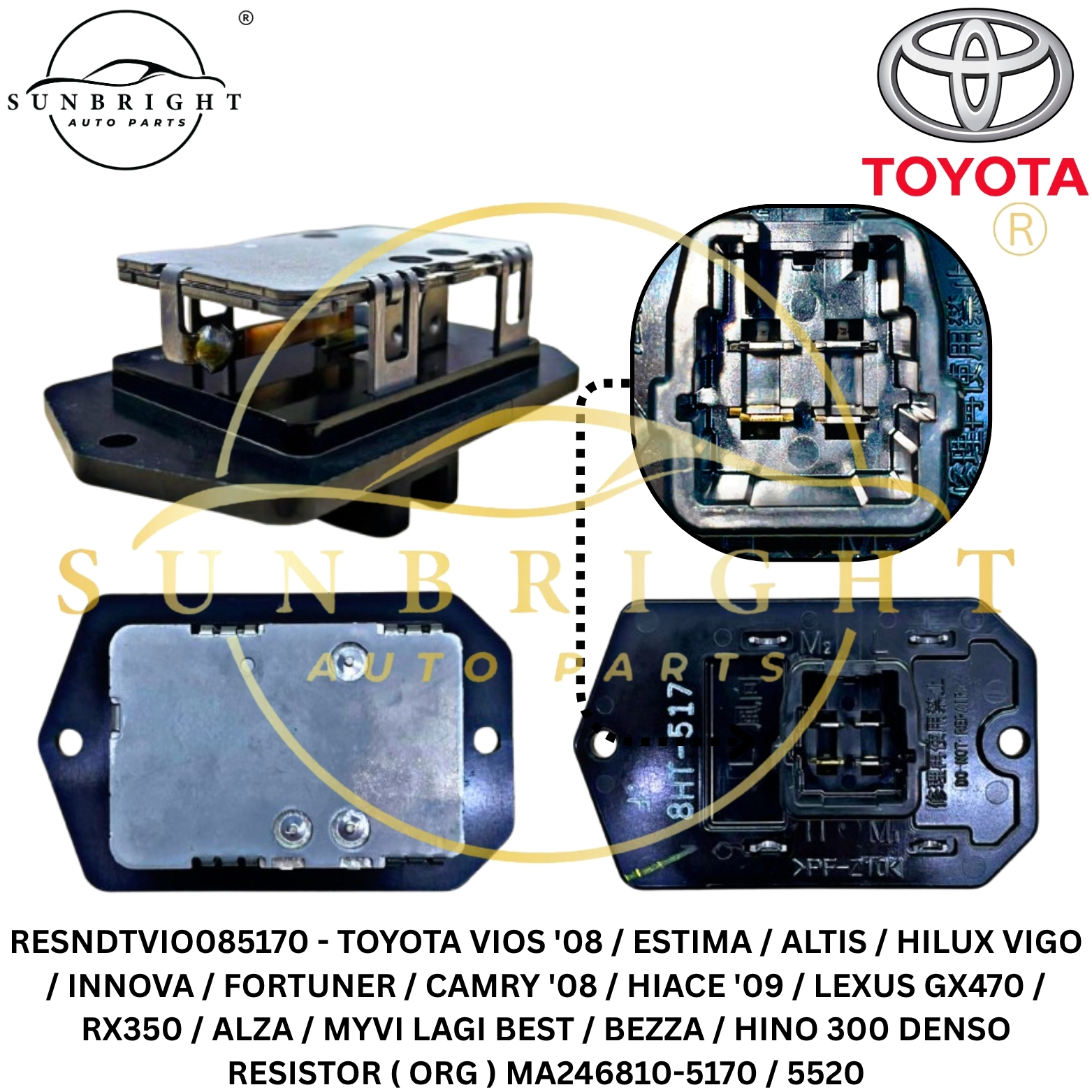TOYOTA VIOS '08 / ESTIMA / ALTIS / HILUX VIGO / INNOVA / FORTUNER / CAMRY '08 / ALZA / MYVI LAGI BES