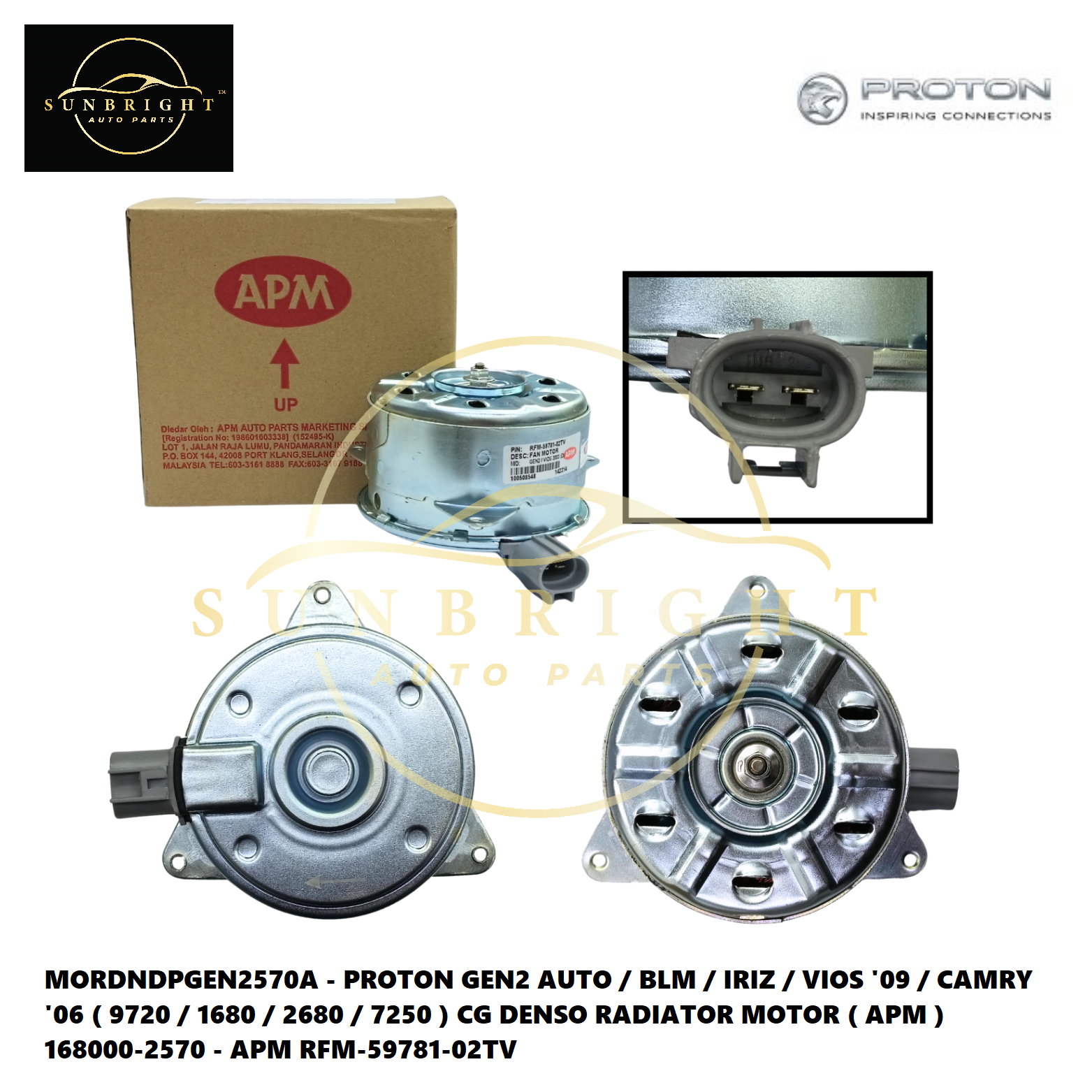 PROTON GEN2 AUTO / BLM / IRIZ / VIOS '09 / CAMRY '06 ( 9720 / 1680 / 2680 / 7250 ) CG DENSO RADIATOR